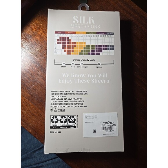 silk impressions sheer shimmer XL 2 pair 20 denier coffee bean - Picture 2 of 2